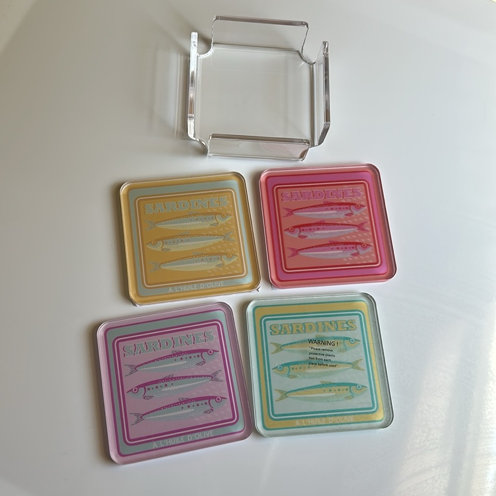 🆕 Sardine Coaster Set Acrylic by Bread + Butter